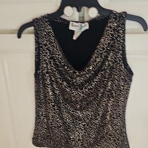 Ronni Nicole Metallic Black Sleeveless Top